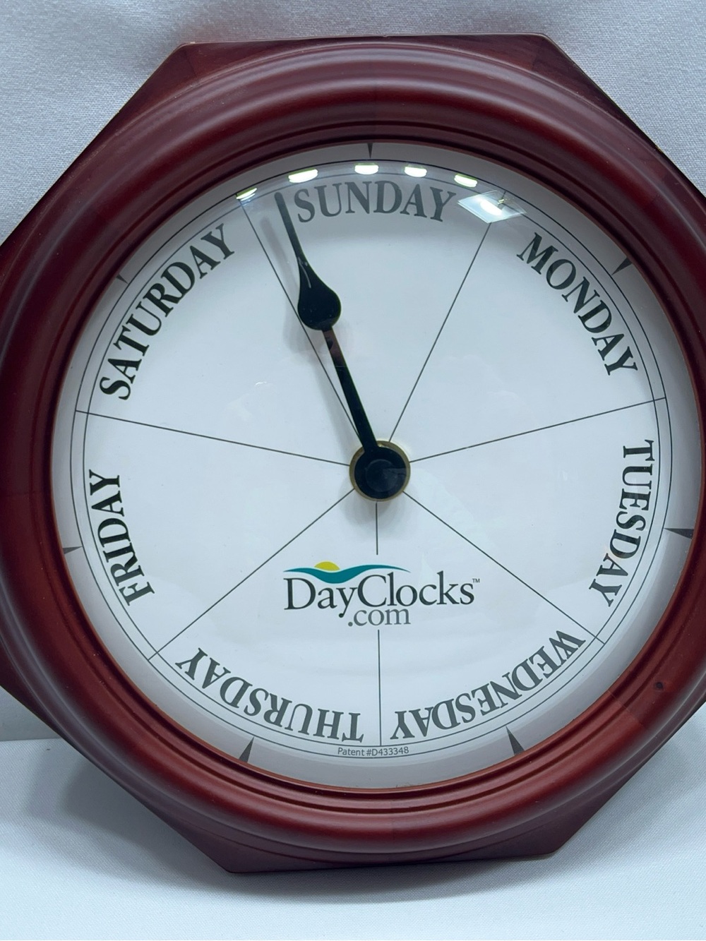 DayClocks Classic Day of The Week Wall Clock Solid Wood 9.5" Battery Operated
